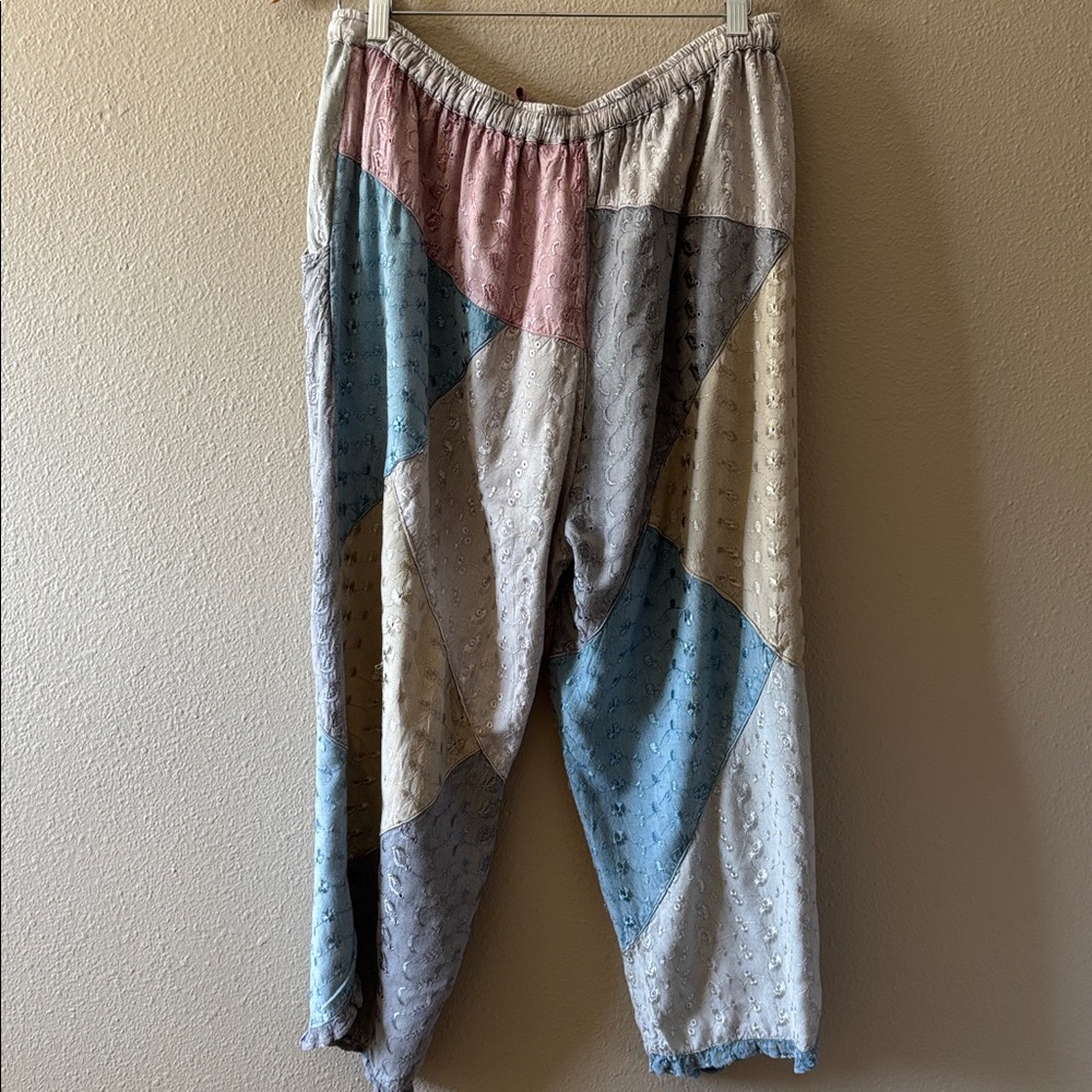 Sacred Threads Patchwork Pants XL Eyelet Lace Cuf… - image 5